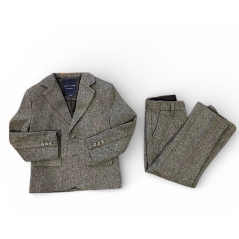 NWT- Janie and Jack Herringbone Suit Set
